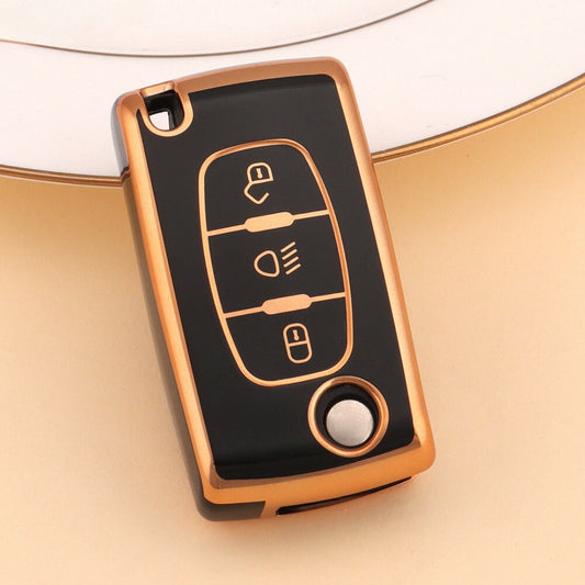 プジョー 107、207、307、308、407、607、3008、5008 用キーケース(ライトボタン対応)