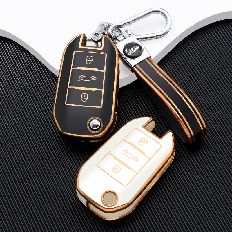 シトロエン C4、C3、C6、カクタス、C8 用キーケース(トランクボタン対応)