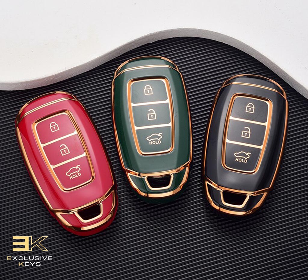 ヒュンダイ i30、ix25、エラントラ、コナ、ソラリス、アゼラ、グレンジャー、アクセント、サンタフェ、パリセード用キーケース