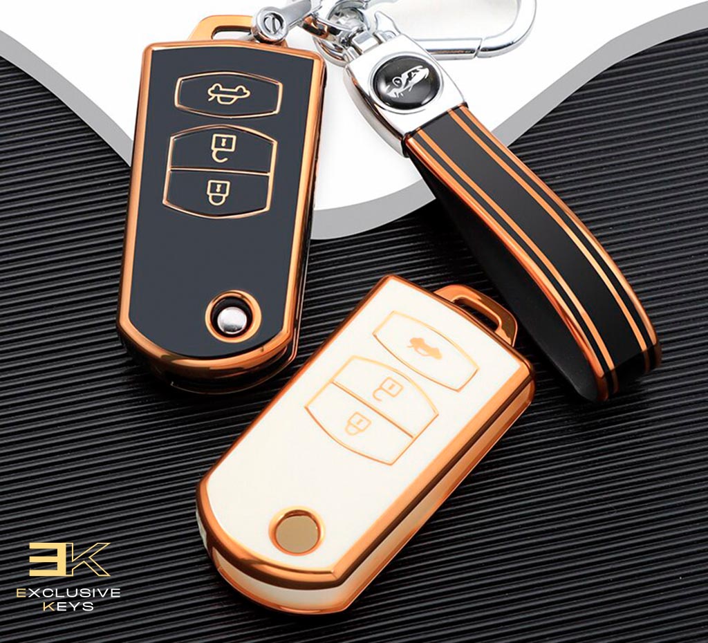 マツダ 3、5、6、シリーズ M6、RX8、MX5 用キーケース(3ボタン)