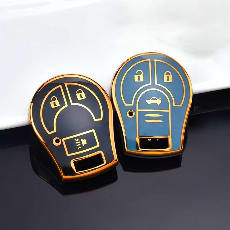 日産 Juke、Micra、Qashqai、March、Rogue、Maxima、Terrano、Cube、Pathfinder、Altima、Sentra、Tiida 対応 キーケース（3ボタン）