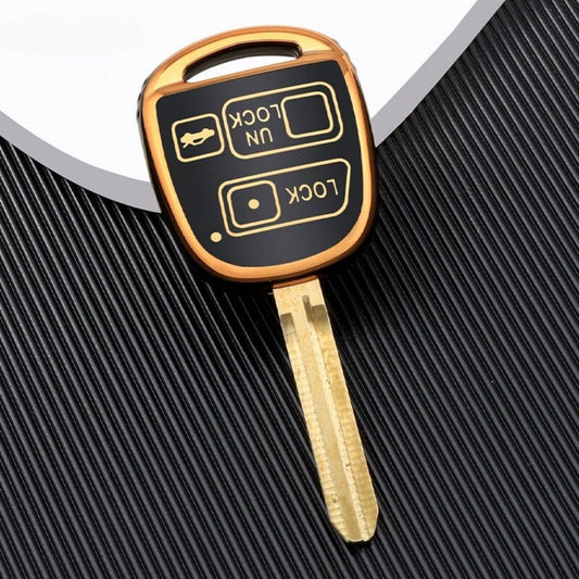 トヨタ ランドクルーザー、ヤリス、カムリ、RAV4、カローラ、プラド、タラゴ、アベンシス、FJ用（3ボタン付きケース）